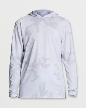 Arch Mesh Long Sleeve Hooded Surf Tee - White Camo