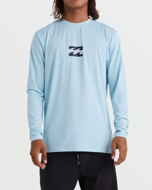 All Day Wave Loose Fit Long Sleeve Surf Tee - Coastal Blue