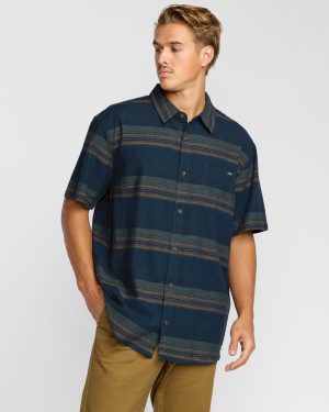 All Day Stripe Short Sleeve Shirt - Midnight