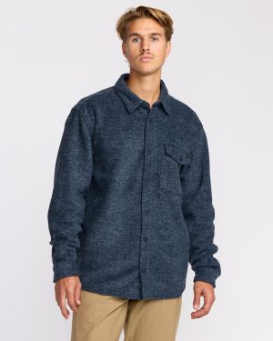Furnace Long Sleeve Flannel Shirt - Navy