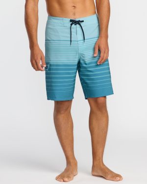 All Day Stripe Pro Performance 20 Boardshorts - Dusty Blue