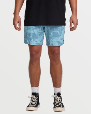 Surftrek Perforated Elastic 17 Hybrid Shorts - Glacier Blue