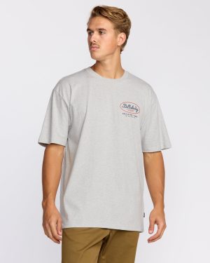 Walled Regular Short Sleeve T-Shirt - Lt Grey Htr