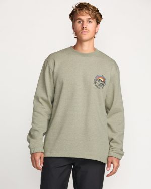 Compass Crew Sweatshirt - Sage Heather