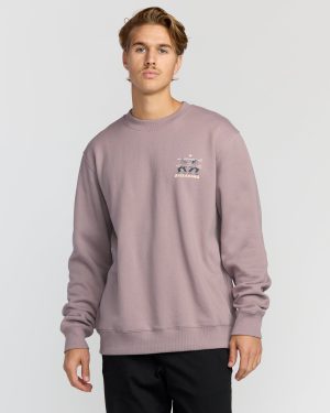 Split The Peak Crewneck Sweatshirt - Purple Ash