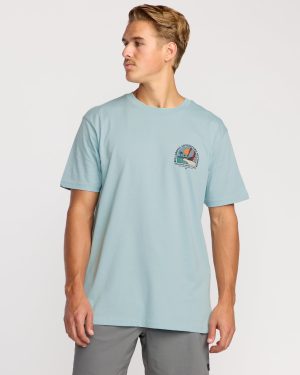 Sundown A/Div Short Sleeve T-Shirt - Dusty Blue