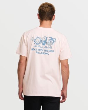 Roll Premium Wave Wash Tee - Light Pink