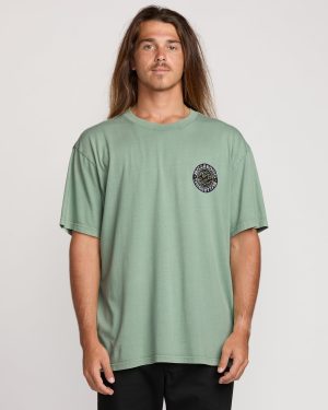 Decal Regular Wave Wash Tee - Mist Green