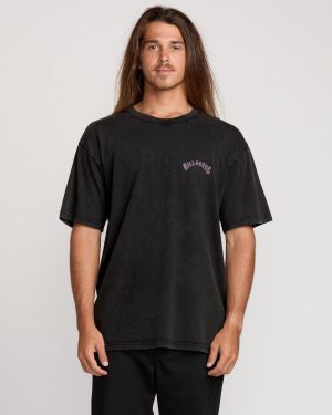 Decal Regular Wave Wash Tee - Washed Black