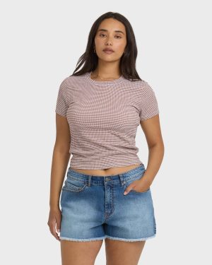 Checked Out Knit T-Shirt - Espresso