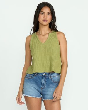 Aya Sun Knit Tank - Avocado