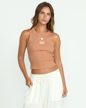 Fun Times Knit Tank - Rose Brown