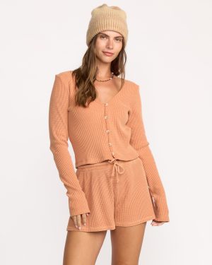Debbie Vibes Knit Shorts - Sunburnt
