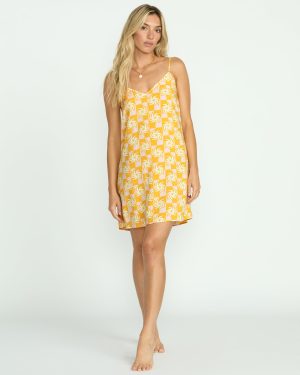 90's Babe Mini Dress - Golden Peach