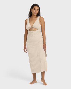 Slides Midi Knt Dress - Cobblestone