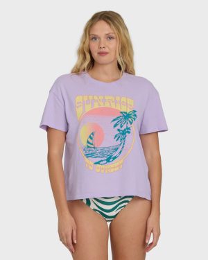Sunrise To Sunset Short Sleeve T-Shirt - Peaceful Lilac