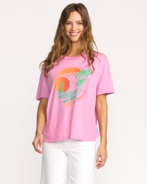 Bright New Day Tee - Bright Rose