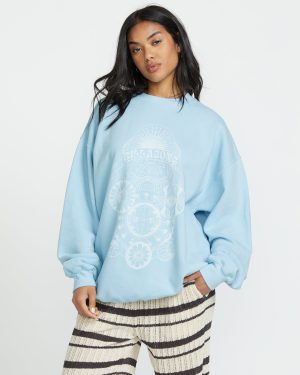 Ride In Crew Sweatshirt - Washed Chambray