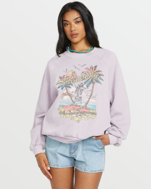 The Waves Crew Sweatshirt - Amethyst Smoke