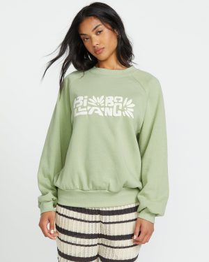 The Waves Crew Sweatshirt - Pistachio