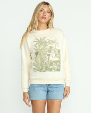 Paradise Awaits Crewneck Sweatshirt - Whitecap