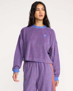 Waves For Days Terry Crewneck Sweatshirt - Iris