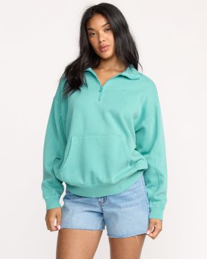 Hula Half Zip Sweatshirt - Blue Bird