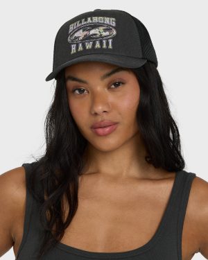 Shadow Tropics Hi Trucker Hat - Black Pebble