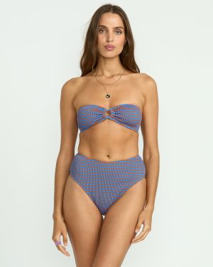 Summer High Stripe Rio Bandeau Bikini Top - Multi