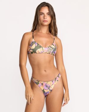 Drifting Coast Reversible V Bralette Bikini Top - Luv Army