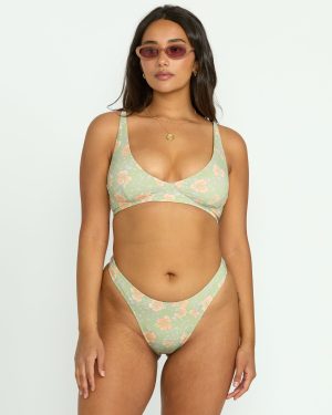 More To Sea Cami Plunge Bikini Top - Pistachio