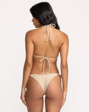Tanlines Tie Side Tanga Bikini Bottom - Cobblestone