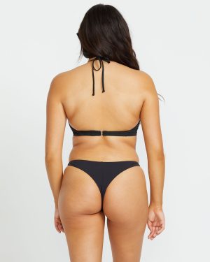 Sol Searcher Maya Bikini Bottom - Black Pebble