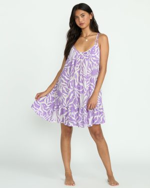 Beach Vibes Print Cover-Up - Paradise Purple