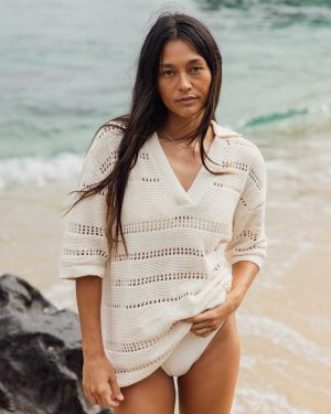 Crystal Tides Beach Coverup Overshirt - Whitecap