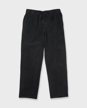 Larry Elastic Waist Corduroy Pants - Washed Black