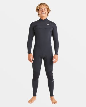 4/3mm Absolute Natural Upcycler GBS Chest Zip Wetsuit - Black