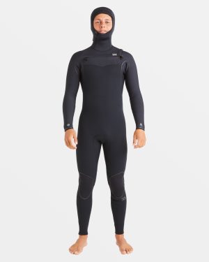 6/5mm Furnace Natural Upcycler Welded Chest Zip Wetsuit - Black