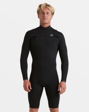 2/2mm Revolution Natural Upcycler GBS Chest Zip Long Sleeve Springsuit - Black