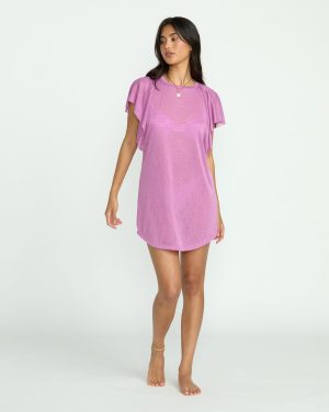 Out For Waves Coverup Dress - Bright Rose